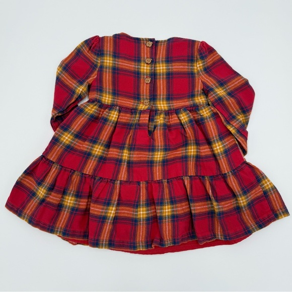 Tahari Toddler Girl’s Plaid Long Sleeve Tiered Dress Red Blue Yellow White 2T - Picture 2 of 8